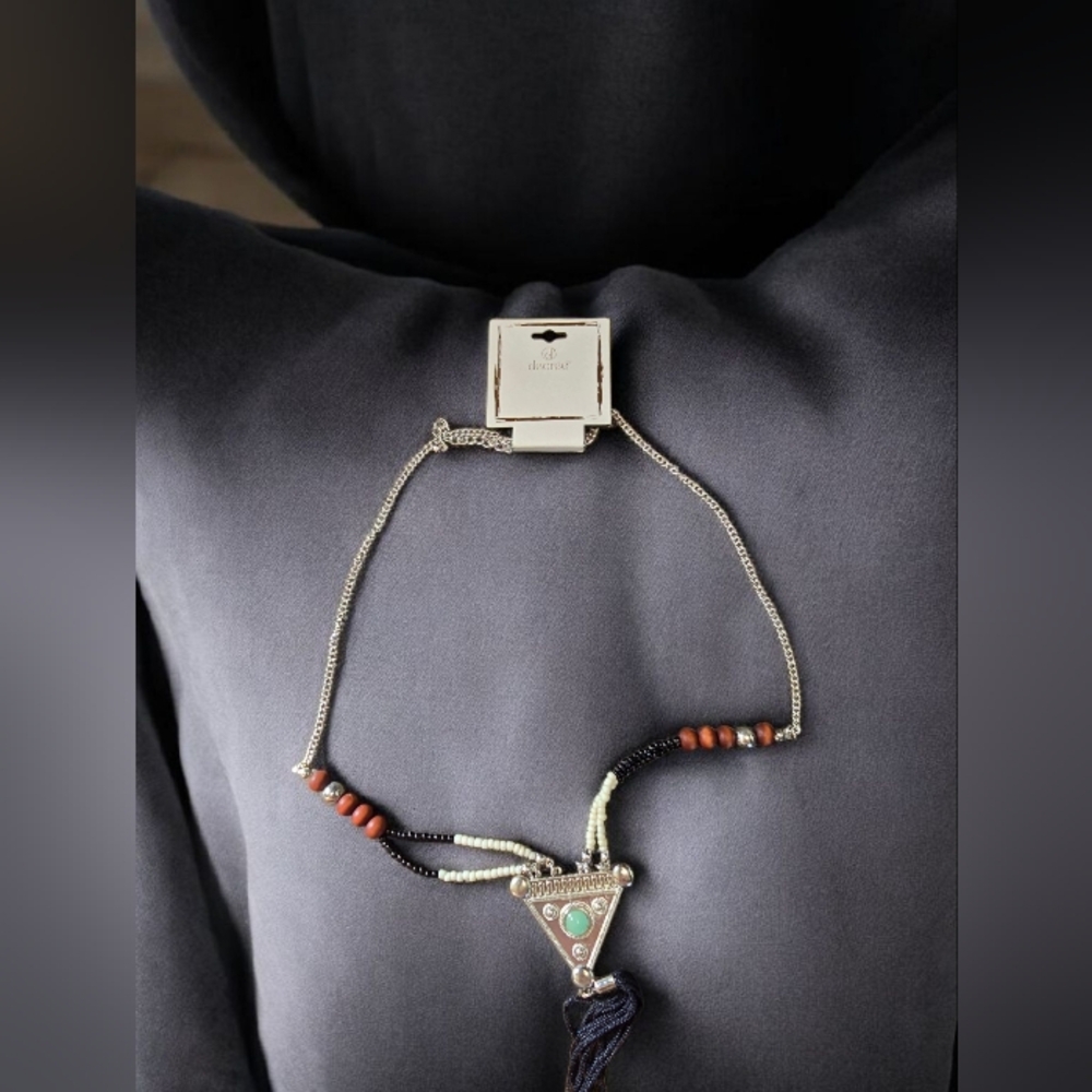 Decree Silver and Green Pendant Necklace